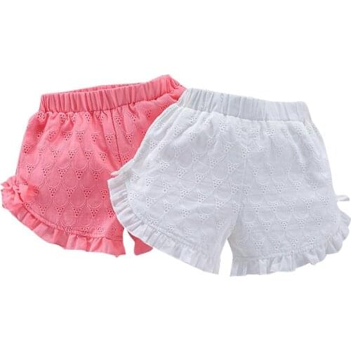 Baby Girls Lace Hollow Shorts Teenage Girl Summer Lace Short Pants Fashion Kids Clothes Children Flowers Embroidered Shorts
