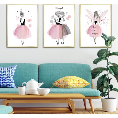 Lovely Ballet Girl Posters Prints Cartoon Poster Kids Wall Art Nordic Canvas Painting Modern Decor Wall Picture For Living Room