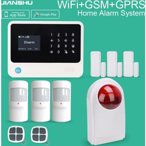 Multi-function WIFI Alarm System IOS Android APP Control GSM Alarm System with Outdoor Strobe Siren WIFI Burglar Alarm System