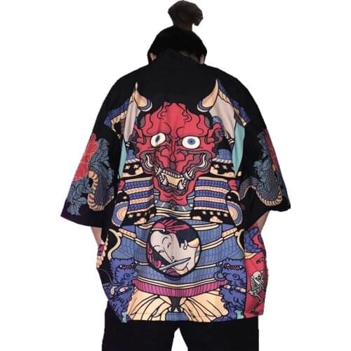 Kimono Men Japanese Kimono Traditional male kimono cardigan men harajuku streetwear samurai costume yukata male haori