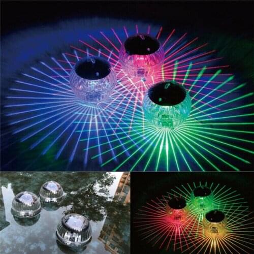 Outdoor Floating Underwater Ball Lamp Solar Powered Color Changing Swimming Pool Party Night Light For Yard Pond Automatic Senso