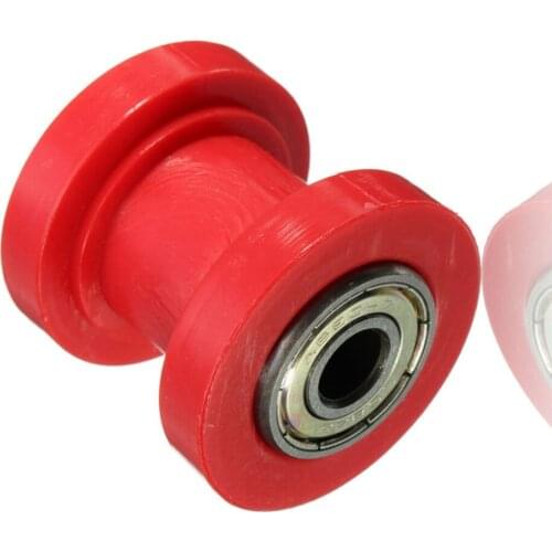 Red 8mm Drive Chain Roller Slider Tensioner Pulley Wheel Guide For Motorcycle Motocross Pit Dirt Bike ATV