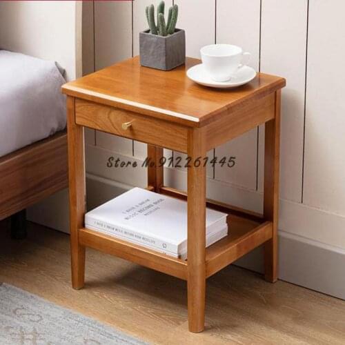 Small Square Table Solid Wood Sofa Side Corner Cabinet Storage Tea Table Simple Household Bedside Table Living Room Mini Small T