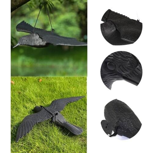 NEW Simulation Bird Hunting Realistic Black Crow Hunting Decoy For Garden Bird Deter Scarer Scarecrow Pest Deterrent Repeller