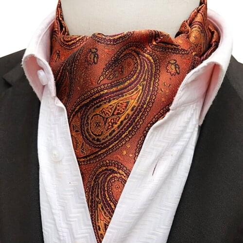 New Gentleman Style Large Pattern Polyester Jacquard Mens Scarf Vintage Mens Tie Business Casual Men Trendy Cravat