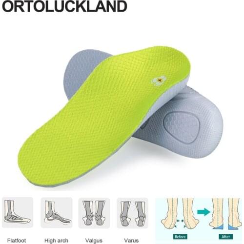 Ortoluckland Boys Mesh Arch Support Orthotic Insoles For Kid Childrens Orthopedic Sport Shoes Boots Flatfeet Cotton Fabric Pads