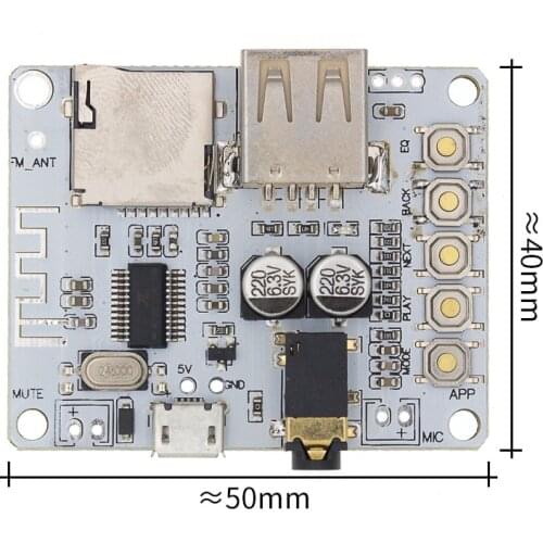 Bluetooth Audio Receiver board with USB TF card Slot decoding playback preamp output A7-004 5V 2.1 Wireless Stereo Music Module