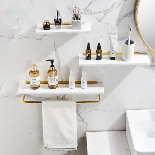 Toilet rack wall hanging vanity cosmetic rack bathroom towel rack light luxury style marble household