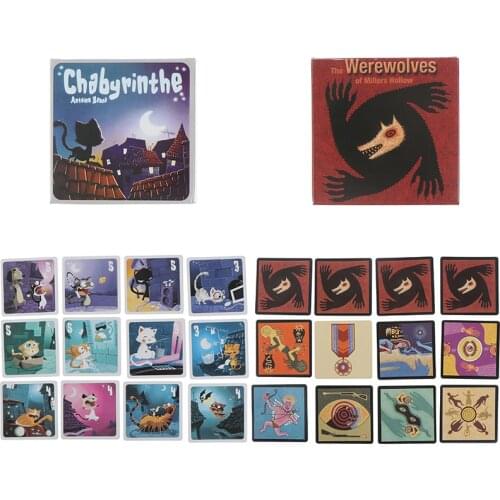 Family Funny Entertainment Board Game Werewolf And Cat Tarot Card Deck Board Game English Fun Deck Playing Cards Gift Box