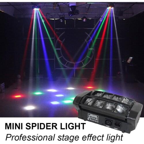 MINI 8x10W RGBW LED Spider Light DMX 7/15CH DJ Stage Lighting Disco Nightclub Bar party Spider Moving Head Beam Lights