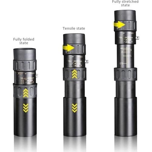 High Power Telescopic Monocular Metal Telescope 10-30x25 Zoom HD High Quality Mini Portable Binoculars Telescope with Phone Hold