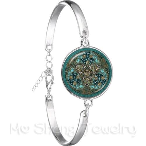 Magic Wiccan Pentacle Logo Chain Bracelet For Women Girls 18mm Glass Cabochon Goth Keep Talisman And Treatment Of Injury Gift