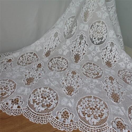 High Quality Crochet French Lace Fabric African Hollowed Guipure Fabric For Party Wedding Dress Accessory Fabric By the Yard