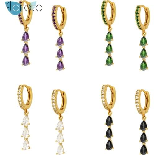 YUXINTOME 925 Silver Ear Buckle Gold 6.8mm Huggies Circle Piercing Hoops Women Fashion Fine Jewelry 2021 Wedding Crystal Zircon