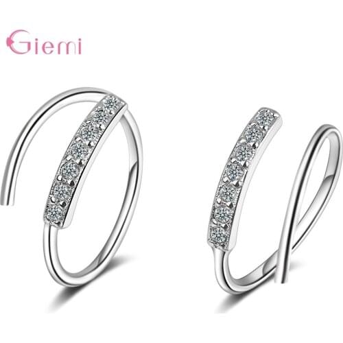 New Arrivals 925 Sterling Silver Jewelry Accessories Wave Sparking Hoop Earrings For Women Cubic Zircon Party Brinco