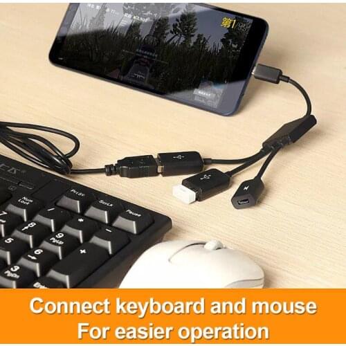 1pc 3 Port Micro USB For Android Tablet Computer PC Power Charging OTG Hub Cable Connector Spliter Type-C Adapter Converter