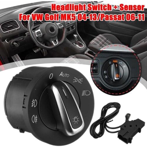 10 Pins 5ND941431B Car Headlight Fog Light Switch+Sensor For VW For Volkswagen Golf MK5 Passat B6 3C Touran Caddy