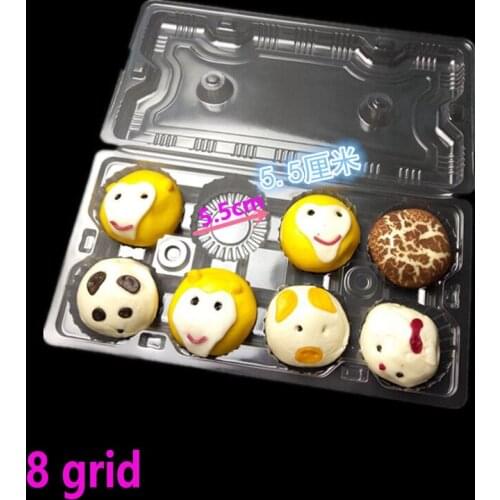 100pcs Hold 6/8pcs Cupcake transparent Mooncake boxes Clear Cup cake Holder Storage Cookie packing Bakery Muffin container