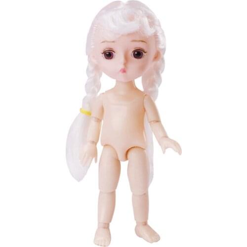 16cm Makeup Doll BJD 13 Joint Doll Dress Up DIY with 3D Eye Makeup Nude Body 6.5 Inch Princess Fashion Toys for Girls
