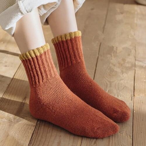 2020 New Women winter wool socks Casual solid color thick warm cashmere socks Christmas gifts Global Drop shipping