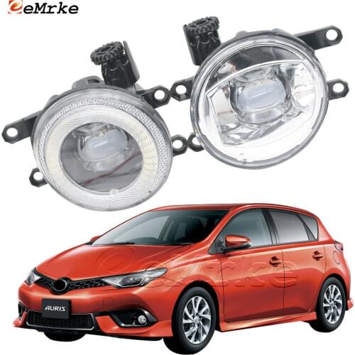 2in1 LED Angel Eye Daytime Running Lights DRL + Cut-Line Lens Fog Lights for Toyota Auris/Auris RS E180 2016 2017 2018 2019