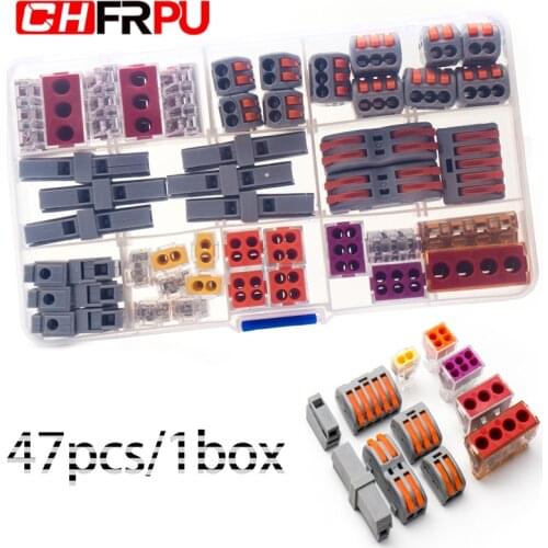 47PCS Hybrid Boxed Quick Wire Connector PCT-212/213/215/111/101/201/102 Universal compact in-line wire connector terminal block