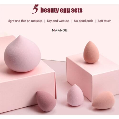 5pcs colorful Cosmetic Puff Makeup Foundation Sponge Smooth Powder Powder Puff Multi-shaped Water Drop Shape Sponge Puff