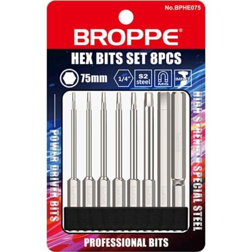 8pcs 1/4" 75mm Hex Screwdriver Bits 1.5-8mm Magnetic Electronic Drill S2 Steel Hexagonal Screw Driver Bit Set Power Driver Tools