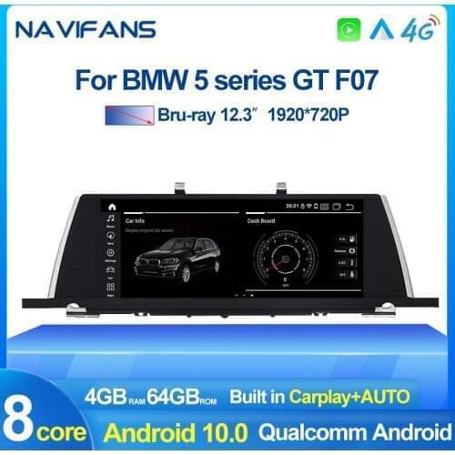 10.25''Android10.0 8Core 4G LTE wifi Carplay For BMW 5 Series GT F07 2009-2016 CIC NBT Qualcomm Car Multimedia Auto Radio Stereo