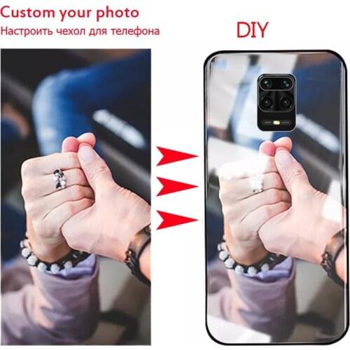 DIY Custom Tempered Glass Phone Case for Redmi Note 6 7 8 9 Note10 Pro Max 10S Note8T Note9S Protection Cover Shell