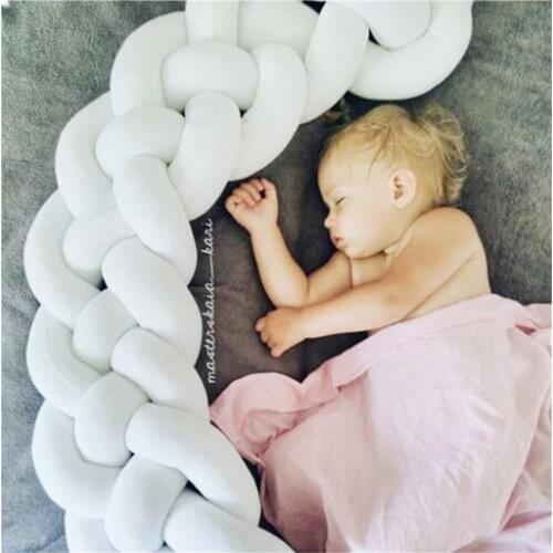 Length Nordic Knot Pillow Newborn Bumper Crib Protector Knotted Braid Pillow Pure Woven Plush Knot Baby Room Decoration