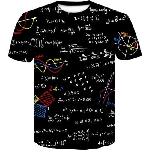 Funny Printing T-Shirt Math Formula 3D Printed Streetwear Men Women Fashion O-Neck Short Sleeve T Shirt Digital Tees Tops Unisex
