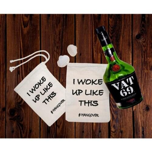 I Woke Up Like This kit custom Bachelorette Favor bag bridesmaid Hangovers bag wedding cotton drawstring gift bag Recovery kit