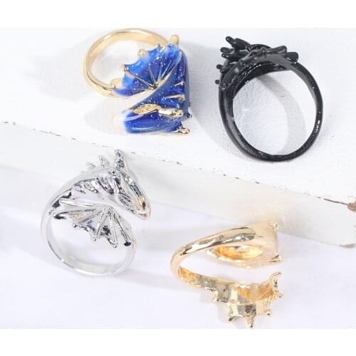 1pc Creative Dragon Rings Women Knight Dragon Lucky-Finger Pets Litter Ring