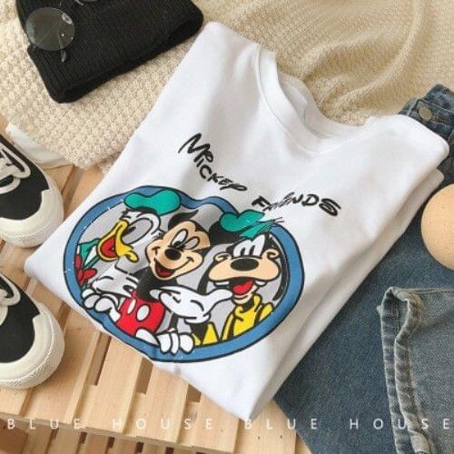 Disney Mickey Minnie Mouse Cartoon Summer T-shirts For Girls Children Clothes Short Sleeve Cotton Baby T Shirts Boys Tops 3-12Y