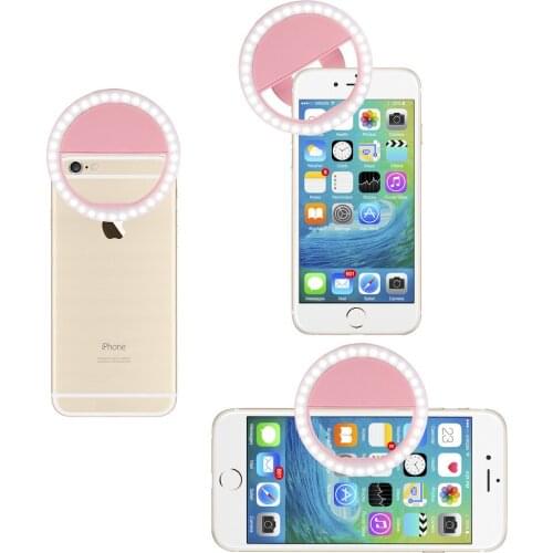 Mobile Phone Light Clip Selfie LED Auto Flash For Cell Phone Smartphone Round Portable Selfie Flashlight Makeup Mirror