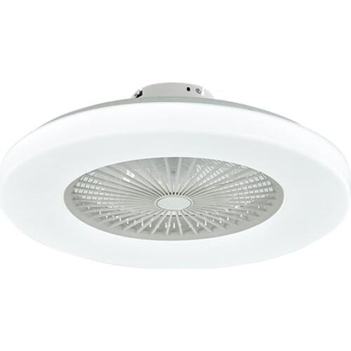 Modern Nordic minimalist ceiling fan light acrylic panel LED smart mute dimming AC 220V factory office living room dimmer