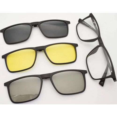 Glass Frame Men Super light Glasses Sunglasses Polarized Magnet With Buckle Sleeve Yellow Night-Vision Goggles 3d Movie Lens