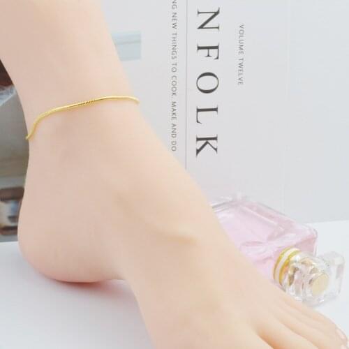 New Snake Bone Chain Anklet Gold/Silver Color Anklet Summer Beach Barefoot Sandals Bohemian Charm Womens Anklet Fashion Jewelry