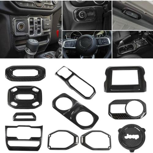 NEW Carbon Fiber Custom DIY Upgrade interior Trims Parts for 2018 for Jeep Wrangler JL