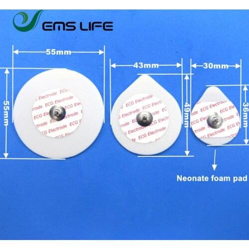 Neonate size 30*36mm foma basic button pad with Ag/Agcl conductive gel for ecg cable connecting 50pcs packing