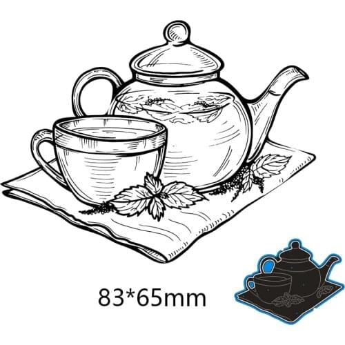 83*65mm Teapot cup newspaper new Metal Cutting dies Stencils for DIY Scrapbooking Paper Cards Craft Making Craft Decoration