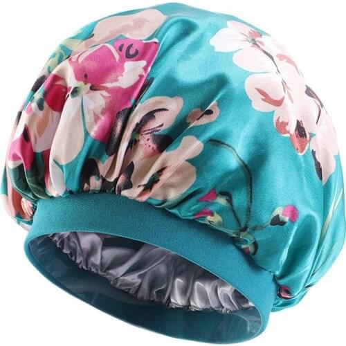 Extra Large Satin Bonnet for Women Double Layer Hair Styling Hat Ladies Makeup Hair Cover Silky Chemo Cap Night Sleep Headwear