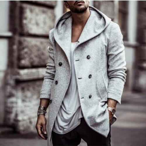 Autumn Winter Mens Long Trench Coat Fashion Boutique Wool Coats Brand Male Slim Woolen Windbreaker Jacket Plus Size S-3XL