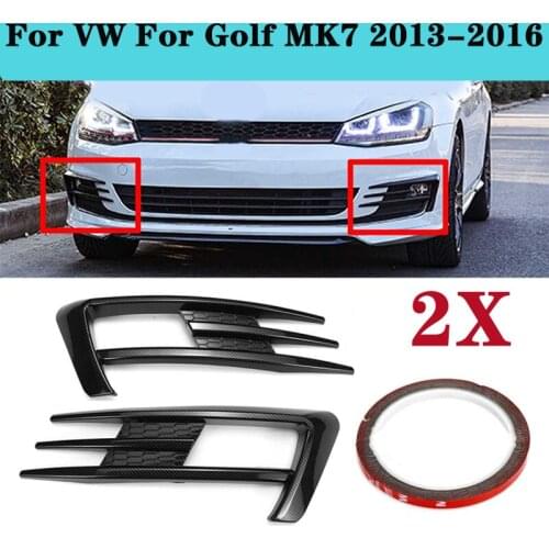 A Pair ABS Car Front Fog Lamp Eyebrow Wind Knife Cover Trim For VW For Golf MK7 2013-2016 Fog Light Eyebrow Eye Lid