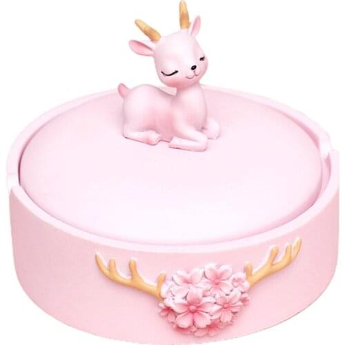 Nordic Ashtray with Lid Cute Deer Outdoor Tray for Patio Weed Car Cigarettes Windproof Tray Home Office Decor