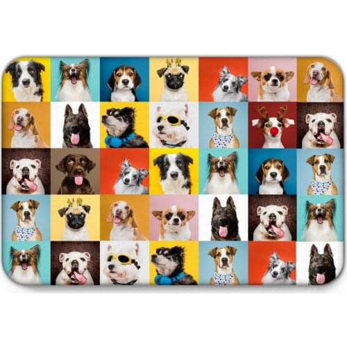 Dog Union Bulldog Shepherd Dog Doormat Non-slip Rug Soft Bath Mats Bathroom Supplies Carpet Living Room