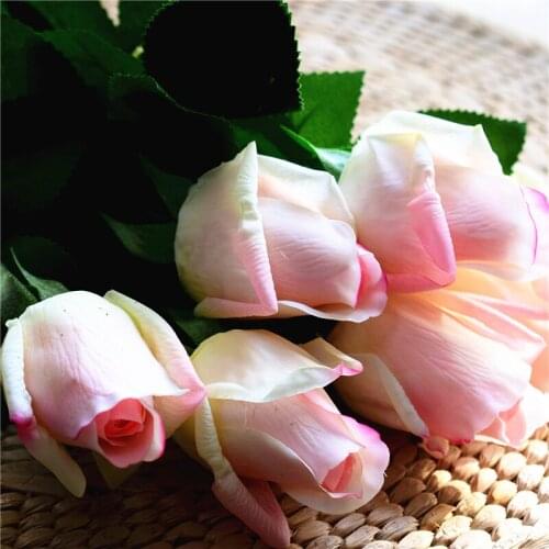 Light Blush Roses Real Touch Flowers Silk Roses DIY Wedding Flowers Artificial Flower Silk Bridal Bouquets Wedding Centerpieces
