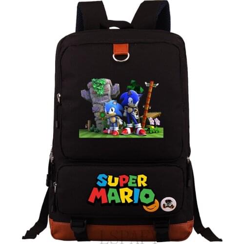 New Mario Bros Backpack Men Women Student Anime Schoolbag Fashion Waterproof Computer Backpack Notebook Bag Kids Gifts