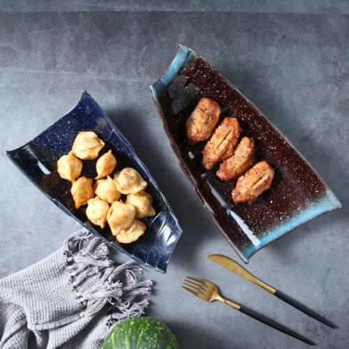 Style ceramic dishes, household creative irregular shaped tableware, personalized snacks, plates and creative sushi plates